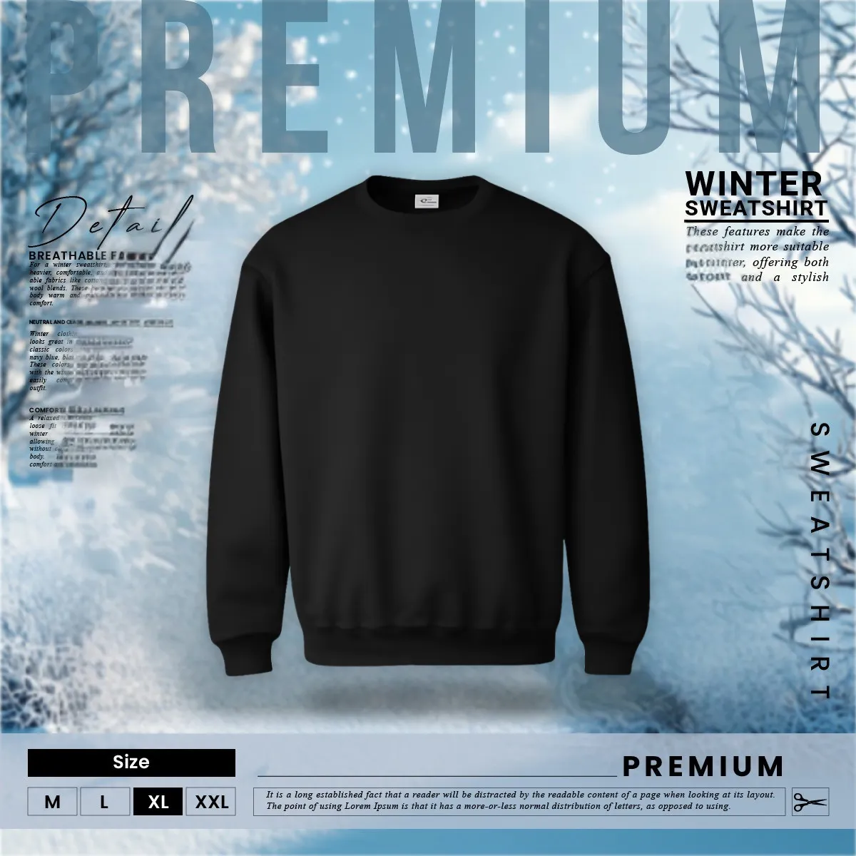 1 Pieces Premium Sweatshirt Black
