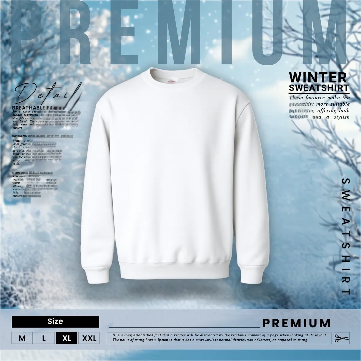 1 Pieces Premium Sweatshirt White